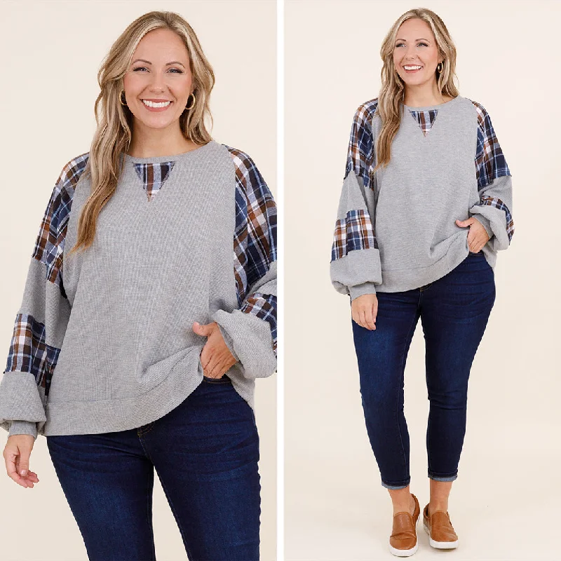High Street Fashion Open The Door For Me Top, Gray