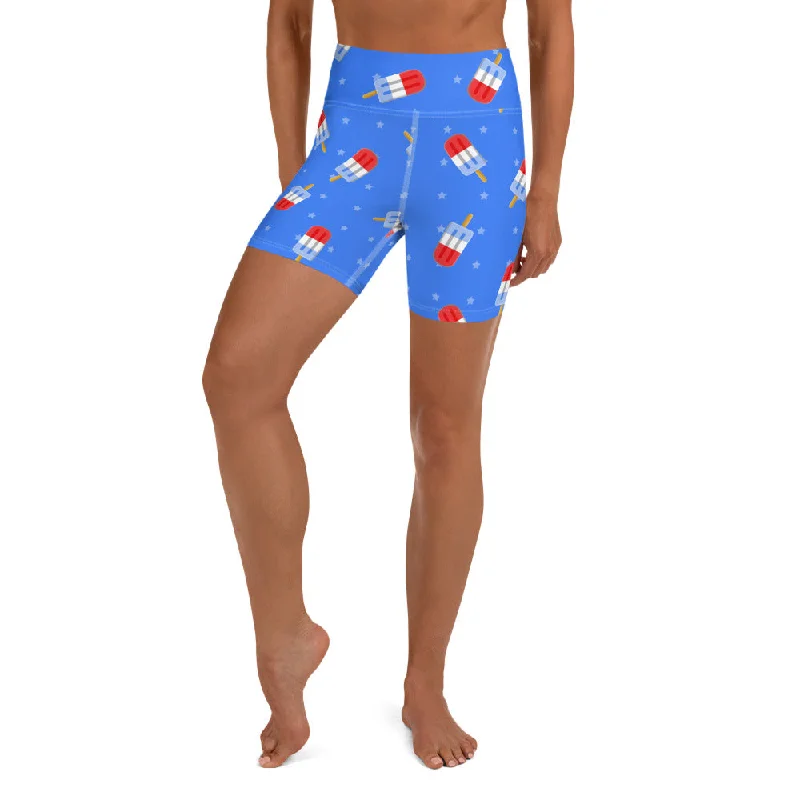 High-end Sense Popsicle Pattern Yoga Shorts