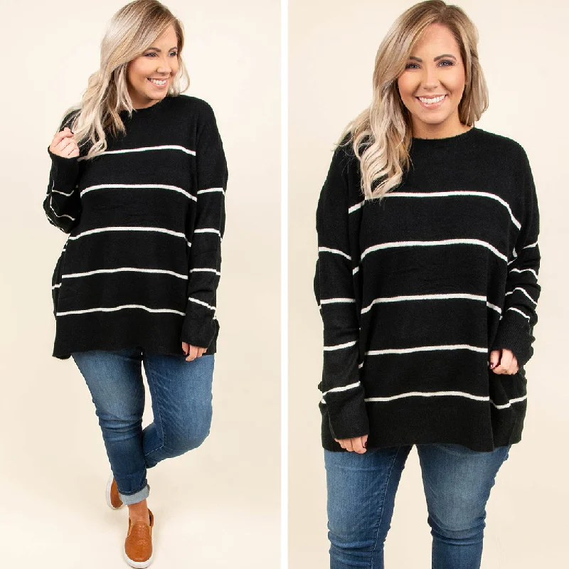 Design Must-have Slumber Party Sweater, Black-Cream