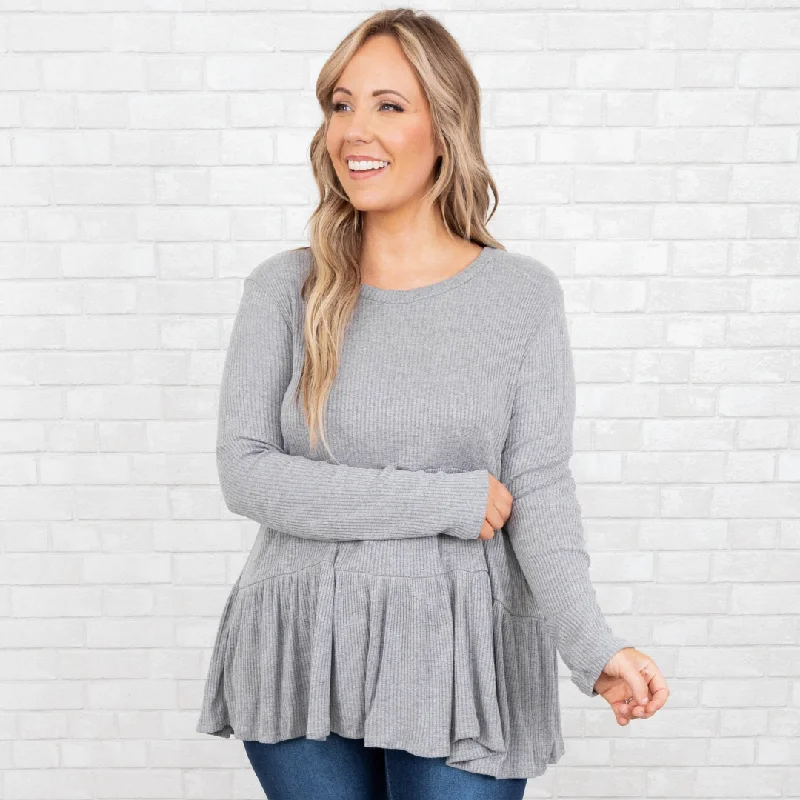 Soft Textures With Confidence Top, Heather Grey